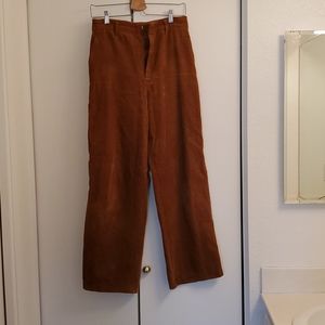 Brown corduroy high waist wide leg pants